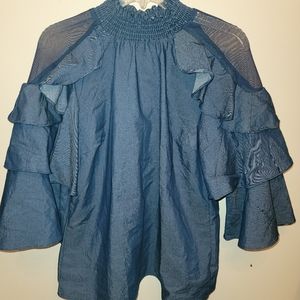 Ashley Stewart denim blouse